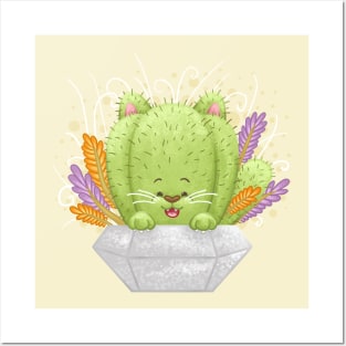 Cactus Cat Posters and Art